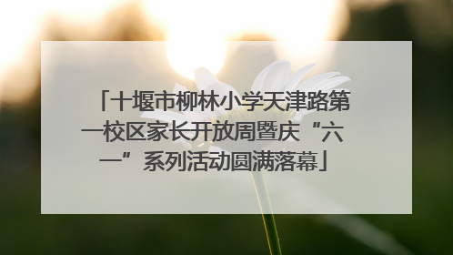 十堰市柳林小学天津路第一校区家长开放周暨庆“六一”系列活动圆满落幕