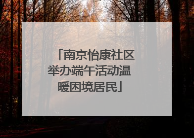 南京怡康社区举办端午活动温暖困境居民