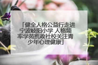 健全人格公益行走进宁波岐阳小学 人格频率学苑携政社校关注青少年心理健康