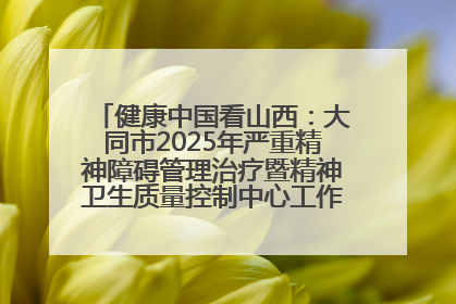 健康中国看山西：大同市2025年严重精神障碍管理治疗暨精神卫生质量控制中心工作培训班开班