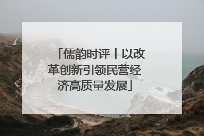 儒韵时评丨以改革创新引领民营经济高质量发展