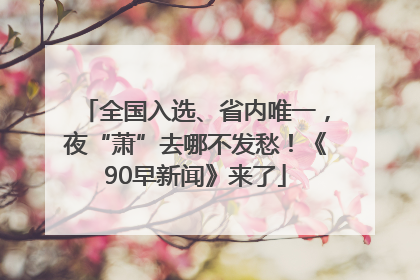 全国入选、省内唯一，夜“萧”去哪不发愁！《90早新闻》来了