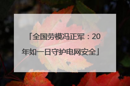 全国劳模冯正军：20年如一日守护电网安全