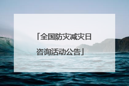 全国防灾减灾日咨询活动公告