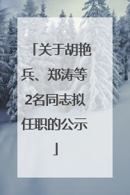 关于胡艳兵、郑涛等2名同志拟任职的公示