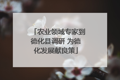 农业领域专家到德化县调研 为德化发展献良策