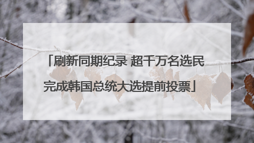 刷新同期纪录 超千万名选民完成韩国总统大选提前投票