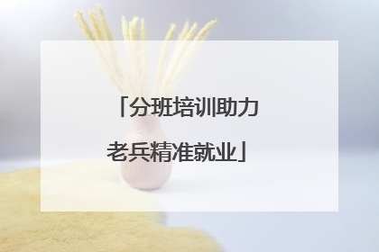 分班培训助力老兵精准就业
