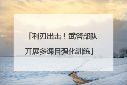 利刃出击！武警部队开展多课目强化训练
