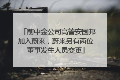 前中金公司高管安国邦加入蔚来，蔚来另有两位董事发生人员变更