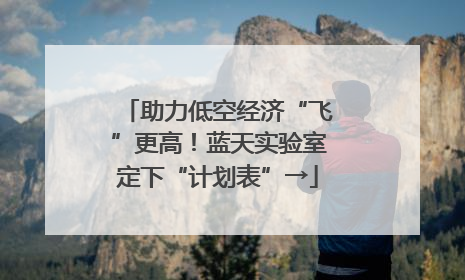 助力低空经济“飞”更高！蓝天实验室定下“计划表”→