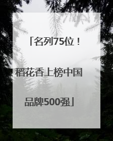 名列75位！稻花香上榜中国品牌500强