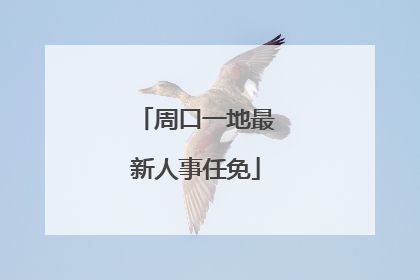 周口一地最新人事任免