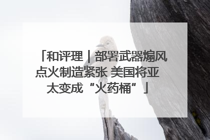 和评理｜部署武器煽风点火制造紧张 美国将亚太变成“火药桶”