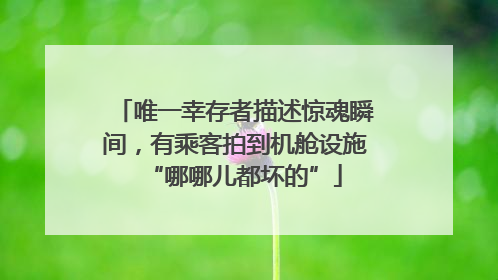 唯一幸存者描述惊魂瞬间，有乘客拍到机舱设施“哪哪儿都坏的”