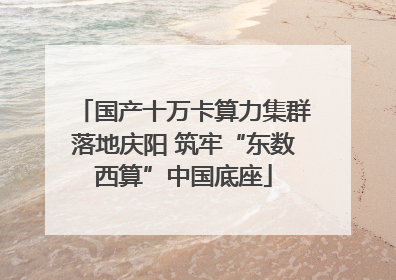 国产十万卡算力集群落地庆阳 筑牢“东数西算”中国底座