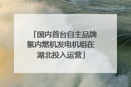 国内首台自主品牌氢内燃机发电机组在湖北投入运营