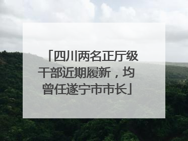 四川两名正厅级干部近期履新，均曾任遂宁市市长