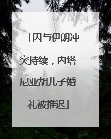 因与伊朗冲突持续，内塔尼亚胡儿子婚礼被推迟