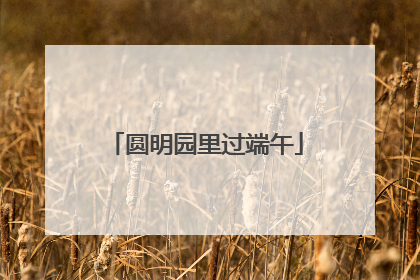 圆明园里过端午
