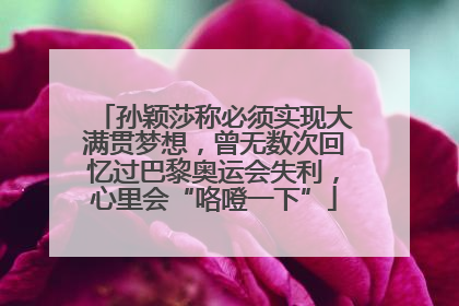 孙颖莎称必须实现大满贯梦想，曾无数次回忆过巴黎奥运会失利，心里会“咯噔一下”