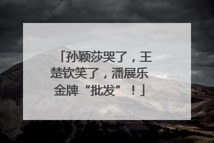 孙颖莎哭了，王楚钦笑了，潘展乐金牌“批发”！