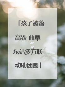 孩子被落高铁 曲阜东站多方联动助团圆