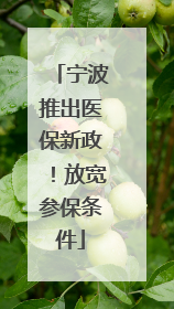 宁波推出医保新政！放宽参保条件