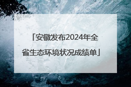 安徽发布2024年全省生态环境状况成绩单