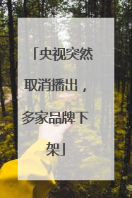 央视突然取消播出，多家品牌下架