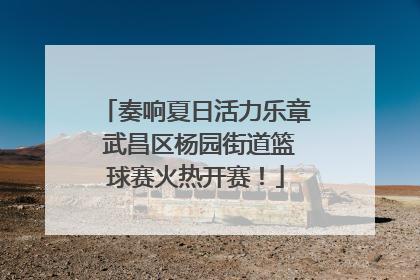 奏响夏日活力乐章 武昌区杨园街道篮球赛火热开赛！