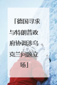 德国寻求与特朗普政府协调涉乌克兰问题立场