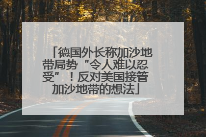 德国外长称加沙地带局势“令人难以忍受”！反对美国接管加沙地带的想法
