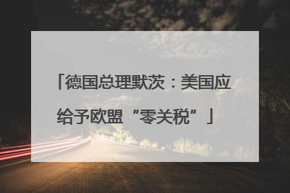 德国总理默茨：美国应给予欧盟“零关税”