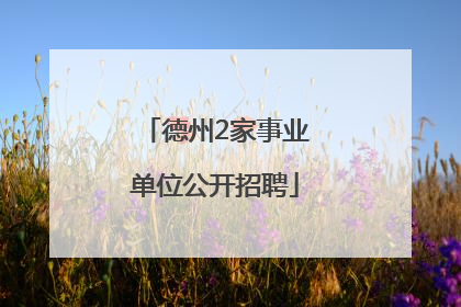 德州2家事业单位公开招聘
