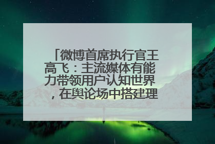 微博首席执行官王高飞：主流媒体有能力带领用户认知世界，在舆论场中搭建理性的讨论空间