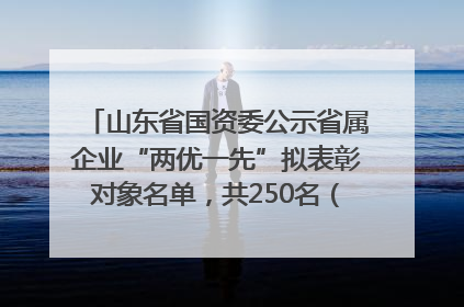 山东省国资委公示省属企业“两优一先”拟表彰对象名单，共250名（个）党员和党组织