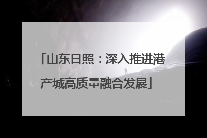 山东日照：深入推进港产城高质量融合发展