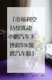 市场利空持续扰动 小鹏汽车下挫超5%领跌汽车股