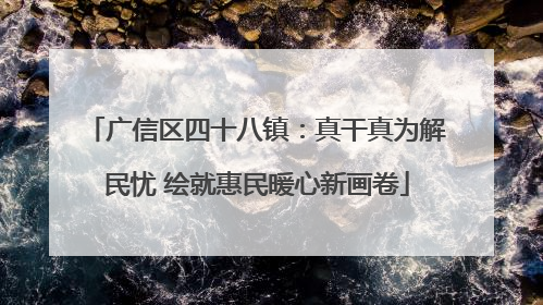 广信区四十八镇：真干真为解民忧 绘就惠民暖心新画卷