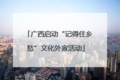 广西启动“记得住乡愁”文化外宣活动