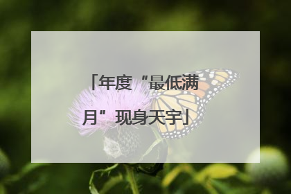 年度“最低满月”现身天宇