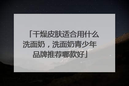干燥皮肤适合用什么洗面奶，洗面奶青少年品牌推荐哪款好