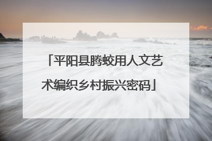 平阳县腾蛟用人文艺术编织乡村振兴密码