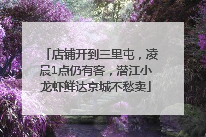店铺开到三里屯，凌晨1点仍有客，潜江小龙虾鲜达京城不愁卖