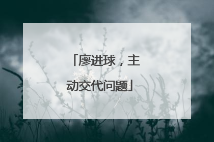 廖进球，主动交代问题