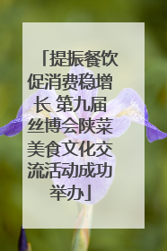 提振餐饮促消费稳增长 第九届丝博会陕菜美食文化交流活动成功举办
