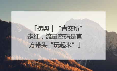 捞舆｜“青交所”走红，流量密码是官方带头“玩起来”