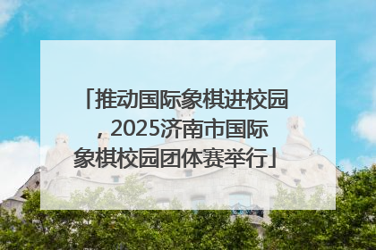 推动国际象棋进校园，2025济南市国际象棋校园团体赛举行