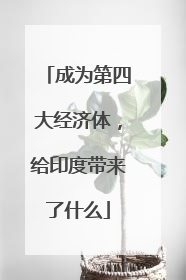 成为第四大经济体，给印度带来了什么